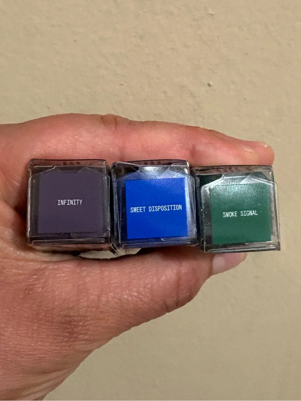 about-face Three Matte Fluid Eye Paints -INFINITY SWEET DISPOSITION SMOKE SIGNAL